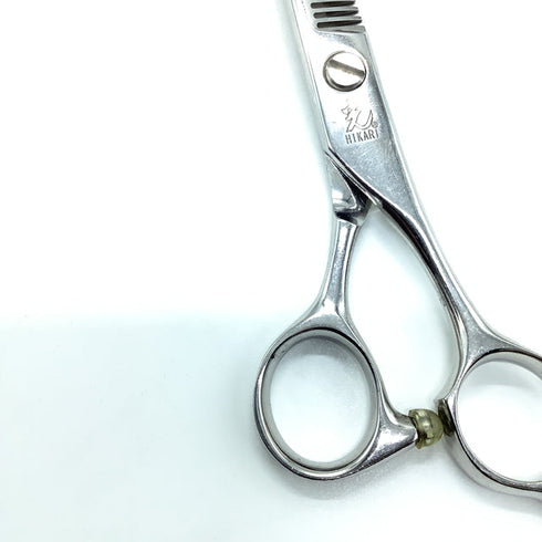 【ヒカリシザーズHIKARI光シザーHIKARI SCISSORS】6032 オフセット シザー セニング 美容ハサミ すきばさみ 美容師 理容師 約40% 右利き 6インチ 中古 sc2313