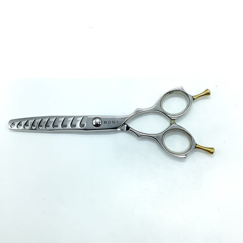 【トラックスシザーズ トラックスシザーTRACKS SCISSORS】PERM10 メガネ シザー セニング 美容ハサミ すきばさみ 美容師 理容師 約15~25% 右利き 6インチ 中古 sc2335