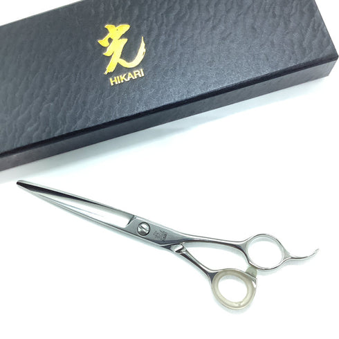 新品未使用【ヒカリシザーズHIKARI光シザーHIKARI SCISSORS】R シザー オフセット 理容 美容ハサミ 美容師 理容師 右利き 6.5インチ 中古 sc2473
