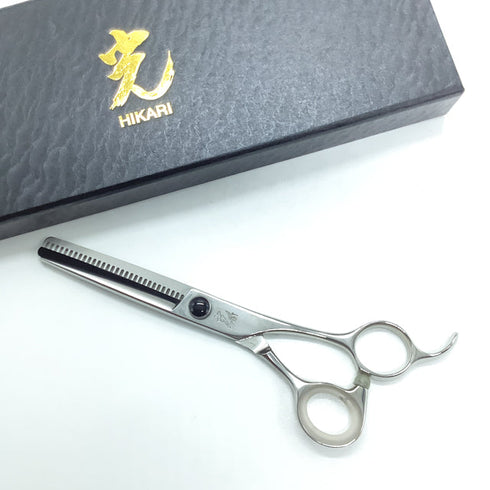新品未使用【ヒカリシザーズHIKARI光シザーHIKARI SCISSORS】6032a 逆刃 オフセット シザー セニング 美容ハサミ すきばさみ 美容師 理容師 約40% 右利き 6インチ 中古 sc2429