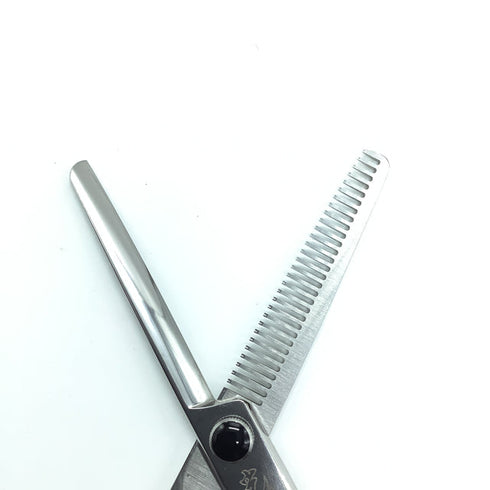 新品未使用【ヒカリシザーズHIKARI光シザーHIKARI SCISSORS】6032a 逆刃 オフセット シザー セニング 美容ハサミ すきばさみ 美容師 理容師 約40% 右利き 6インチ 中古 sc2429