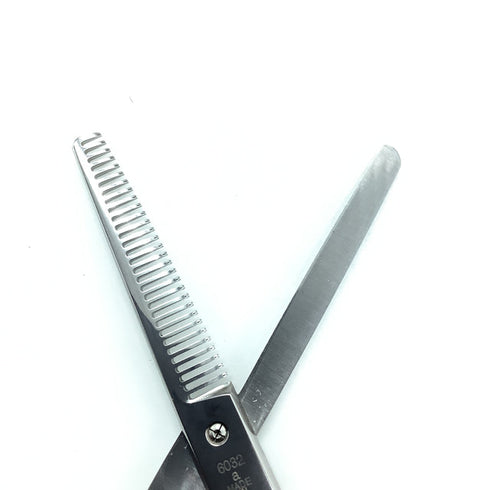 新品未使用【ヒカリシザーズHIKARI光シザーHIKARI SCISSORS】6032a 逆刃 オフセット シザー セニング 美容ハサミ すきばさみ 美容師 理容師 約40% 右利き 6インチ 中古 sc2429