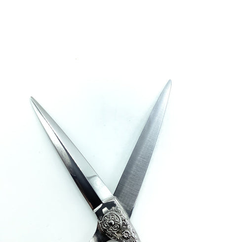 美品【ナルトシザーズ ナルトシザーNARUTO SCISSORS】ギルビーZ唐草 シザー オフセット 理容 美容ハサミ 美容師 理容師 右利き 6.3インチ 中古 sc2420