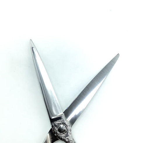 美品【ナルトシザーズ ナルトシザーNARUTO SCISSORS】ギルビーZ唐草 シザー オフセット 理容 美容ハサミ 美容師 理容師 右利き 6.3インチ 中古 sc2420