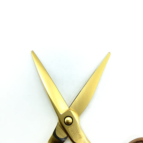 【ミズタニシザーズ ミズタニシザーMIZUTANI SCISSORS】SWIVEL S-01 × wood ring シザー オフセット 理容 美容ハサミ 美容師 理容師 右利き 5.7インチ 中古 sc2434