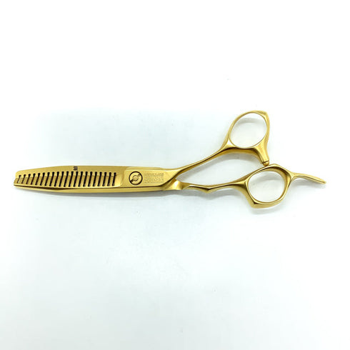 美品【ミズタニシザーズ ミズタニシザーMIZUTANI SCISSORS】Z DUAL ZD-6 オフセット シザー セニング 美容ハサミ すきばさみ 美容師 理容師 約25% 右利き 6インチ 中古 sc2435
