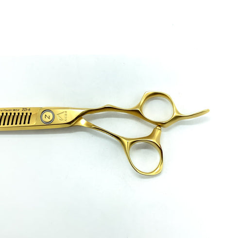 美品【ミズタニシザーズ ミズタニシザーMIZUTANI SCISSORS】Z DUAL ZD-6 オフセット シザー セニング 美容ハサミ すきばさみ 美容師 理容師 約25% 右利き 6インチ 中古 sc2435