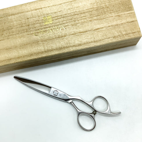 【オオカワプロシザーズ オオカワプロシザーOKAWA PRO SCISSORS】HCS56 ドライカット シザー オフセット 理容 美容ハサミ 美容師 理容師 右利き 5.6インチ 中古 sc2444