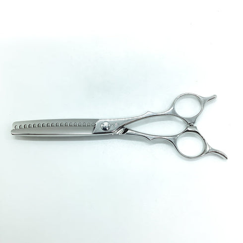 美品【ナルトシザーズ ナルトシザーNARUTO SCISSORS】五梳きクーパーライン メガネ シザー セニング 美容ハサミ すきばさみ 美容師 理容師 約60% 右利き 6インチ 中古 sc2446