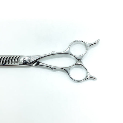 美品【ナルトシザーズ ナルトシザーNARUTO SCISSORS】五梳きクーパーライン メガネ シザー セニング 美容ハサミ すきばさみ 美容師 理容師 約60% 右利き 6インチ 中古 sc2446