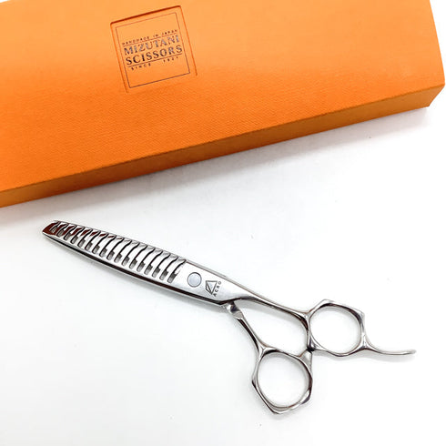 【ミズタニシザーズ ミズタニシザーMIZUTANI SCISSORS】Acroleaf WIDE K-25正刃 オフセット シザー セニング 美容ハサミ すきばさみ 美容師 理容師 約15~25% 右利き 5.8インチ 中古 sc2493
