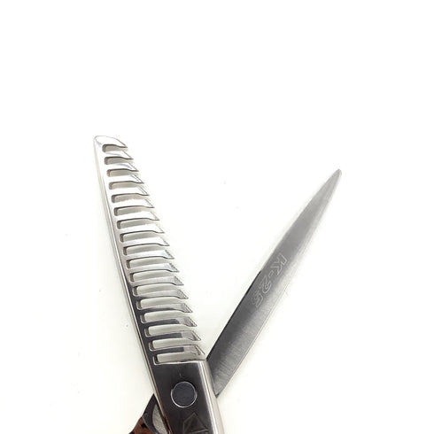 【ミズタニシザーズ ミズタニシザーMIZUTANI SCISSORS】Acroleaf WIDE K-25正刃 オフセット シザー セニング 美容ハサミ すきばさみ 美容師 理容師 約15~25% 右利き 5.8インチ 中古 sc2493