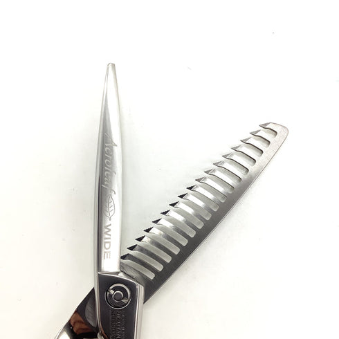 【ミズタニシザーズ ミズタニシザーMIZUTANI SCISSORS】Acroleaf WIDE K-25正刃 オフセット シザー セニング 美容ハサミ すきばさみ 美容師 理容師 約15~25% 右利き 5.8インチ 中古 sc2493
