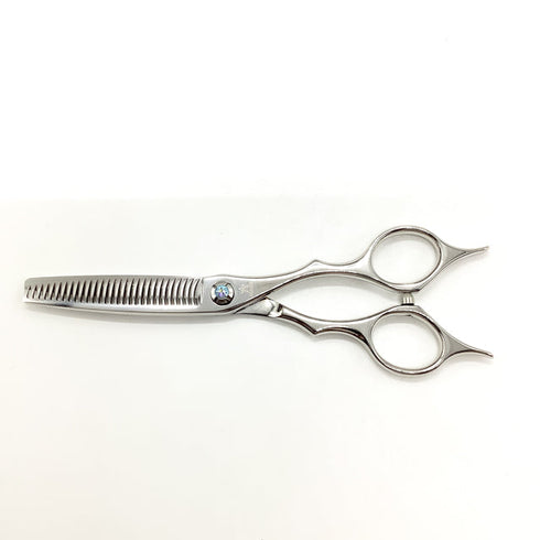 新品未使用【シザーズジャパンSCISSORS JAPAN】QV FLOR25%29 QVF25%29i18Y メガネ シザー セニング 美容ハサミ すきばさみ 美容師 理容師 約20~30% 右利き 6インチ 中古 sc2516