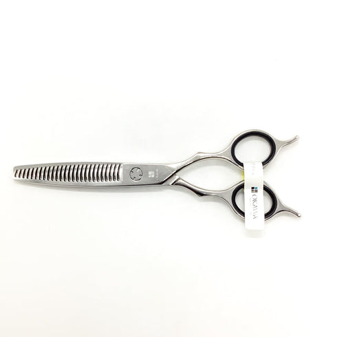 新品未使用【オオカワプロシザーズ オオカワプロシザーOKAWA PRO SCISSORS】R-series 263 メガネ シザー セニング 美容ハサミ すきばさみ 美容師 理容師 約35~40% 右利き 5.8インチ 中古 sc2518