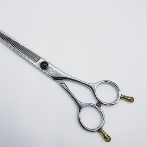 【ヒカリシザーズHIKARI光シザーHIKARI SCISSORS】T-37 メガネ シザー セニング 美容ハサミ すきばさみ 美容師 理容師 約25% 右利き 5.7インチ 中古 sc253