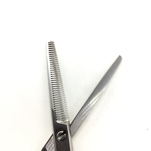 【ヒカリシザーズHIKARI光シザーHIKARI SCISSORS】N-37 メガネ シザー セニング 美容ハサミ すきばさみ 美容師 理容師 約25% 右利き 5.75インチ 中古 sc2547
