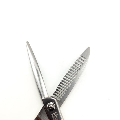 【kissキッスシザー】S-18-Co メガネ シザー セニング 美容ハサミ すきばさみ 美容師 理容師 約40% 右利き 6インチ 中古 sc2549