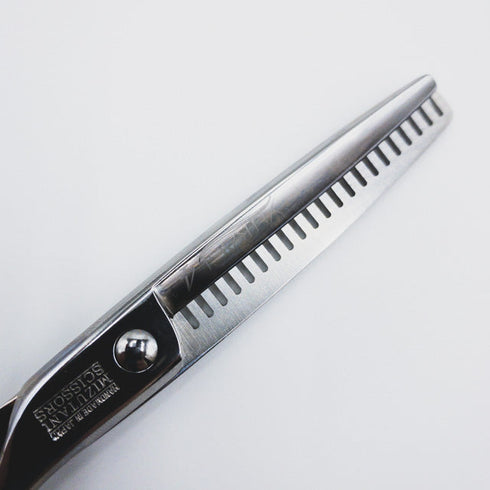 【ミズタニシザーズ ミズタニシザーMIZUTANI SCISSORS】ACRO YURAGI4 メガネ シザー セニング 美容ハサミ すきばさみ 美容師 理容師 約15~20% 右利き 6インチ 中古 sc257