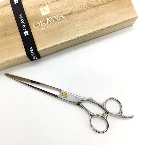 美品【オオカワプロシザーズ オオカワプロシザーOKAWA PRO SCISSORS】SG70X シザー オフセット 理容 美容ハサミ 美容師 理容師 右利き 7インチ 中古 sc2605