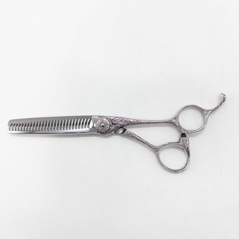 【ナルトシザーズ ナルトシザーNARUTO SCISSORS】二梳きヘネシーブーメランS27唐草 オフセット シザー セニング 美容ハサミ すきばさみ 美容師 理容師 約10% 右利き 5.8インチ 中古 sc2656