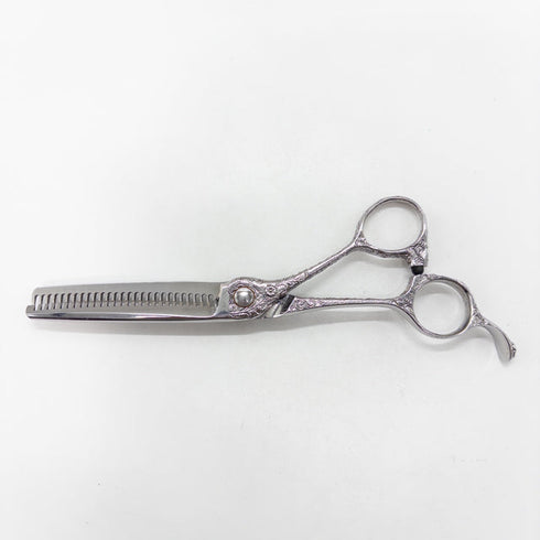 【ナルトシザーズ ナルトシザーNARUTO SCISSORS】二梳きヘネシーブーメランS27唐草 オフセット シザー セニング 美容ハサミ すきばさみ 美容師 理容師 約10% 右利き 5.8インチ 中古 sc2656