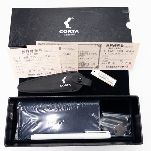 美品【コルタCORTA】MK-60G N-SPEC 長門様モデル シザー オフセット 理容 美容ハサミ 美容師 理容師 右利き 6インチ 中古 sc2683