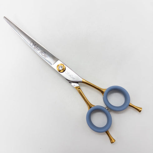 【シルバーラインSilverLine】国民三銃士ノコギリ刃カーブKUTC700 トリミングシザー メガネ 右利き トリマー ペット 7インチ 中古 sc2697