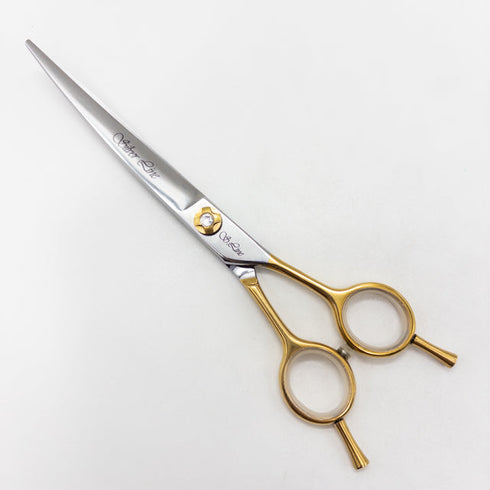 【シルバーラインSilverLine】国民三銃士ノコギリ刃カーブKUTC700 トリミングシザー メガネ 右利き トリマー ペット 7インチ 中古 sc2759