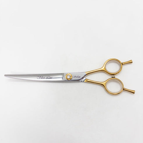 【シルバーラインSilverLine】国民三銃士ノコギリ刃カーブKUTC700 トリミングシザー メガネ 右利き トリマー ペット 7インチ 中古 sc2759