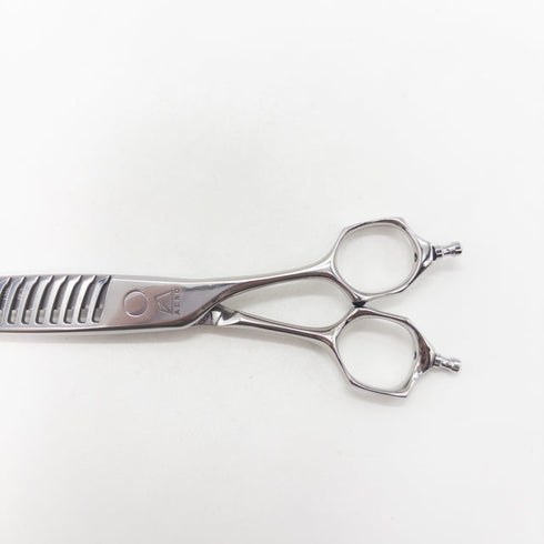 【ミズタニシザーズ ミズタニシザーMIZUTANI SCISSORS】ACRO Acroleaf WIDE M-25 メガネ シザー セニング 美容ハサミ すきばさみ 美容師 理容師 約15~25% 右利き 5.8インチ 中古 sc2785