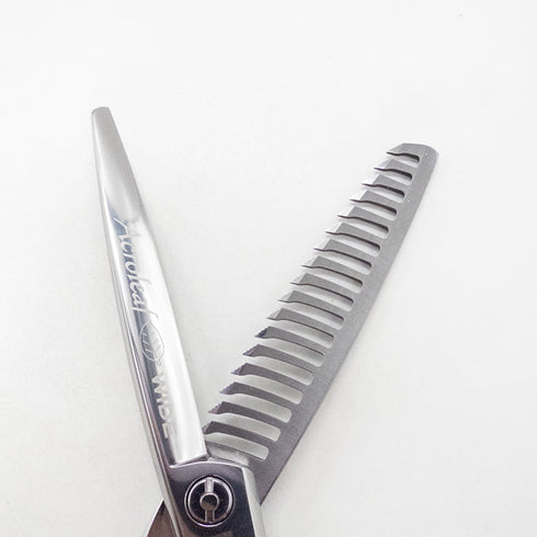 【ミズタニシザーズ ミズタニシザーMIZUTANI SCISSORS】ACRO Acroleaf WIDE M-25 メガネ シザー セニング 美容ハサミ すきばさみ 美容師 理容師 約15~25% 右利き 5.8インチ 中古 sc2785