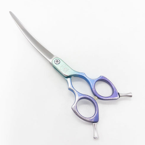 【ビアーズBEARDS】CR-65 Ariesアルミカーブ トリミングシザー メガネ 右利き トリマー ペット 6.5インチ 中古 sc2808