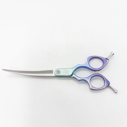 【ビアーズBEARDS】CR-65 Ariesアルミカーブ トリミングシザー メガネ 右利き トリマー ペット 6.5インチ 中古 sc2808