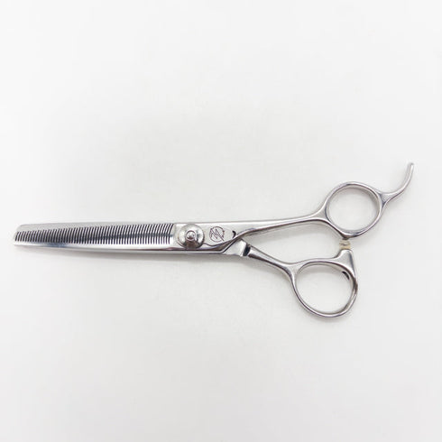 【モルクシザーMork】SG60 1/2 正刃 オフセット シザー セニング 美容ハサミ すきばさみ 美容師 理容師 約10~20% 右利き 6インチ 中古 sc2818