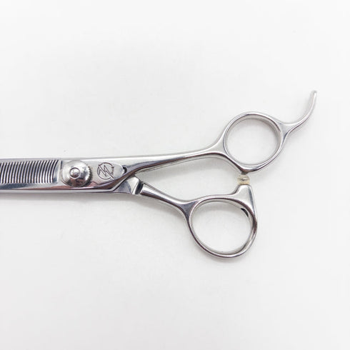 【モルクシザーMork】SG60 1/2 正刃 オフセット シザー セニング 美容ハサミ すきばさみ 美容師 理容師 約10~20% 右利き 6インチ 中古 sc2818