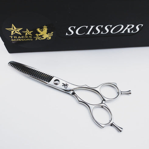 【トラックスシザーズ トラックスシザーTRACKS SCISSORS】KEEP25 メガネ シザー セニング 美容ハサミ すきばさみ 美容師 理容師 約20~25% 右利き 6インチ 中古 sc284