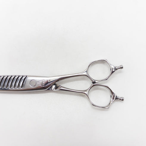 【ミズタニシザーズ ミズタニシザーMIZUTANI SCISSORS】ACRO Acroleaf WIDE M-25 メガネ シザー セニング 美容ハサミ すきばさみ 美容師 理容師 約15~25% 右利き 5.8インチ 中古 sc2856