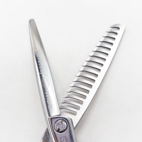 【ミズタニシザーズ ミズタニシザーMIZUTANI SCISSORS】ACRO Acroleaf WIDE M-25 メガネ シザー セニング 美容ハサミ すきばさみ 美容師 理容師 約15~25% 右利き 5.8インチ 中古 sc2856
