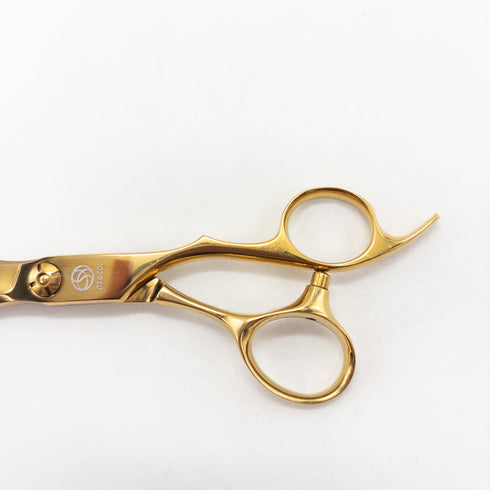 【アルファシザーas&co】SG-C チタンコーティング シザー オフセット 理容 美容ハサミ 美容師 理容師 右利き 6.5インチ 中古 sc2860