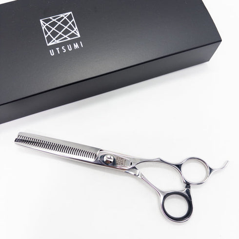 新品未使用【内海ウツミUTSUMI】WT60/40C 両グシ トリミングシザー 右利き セニング トリマー ペット 6インチ 中古 sc2950
