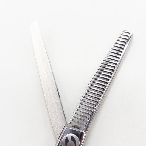 【マック シザーBMAC】FT-3131B/S L オフセット シザー セニング 美容ハサミ すきばさみ 美容師 理容師 約30% 左利き 6インチ 中古 sc2925