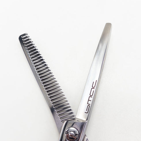 【マック シザーBMAC】FT-3131B/S L オフセット シザー セニング 美容ハサミ すきばさみ 美容師 理容師 約30% 左利き 6インチ 中古 sc2925