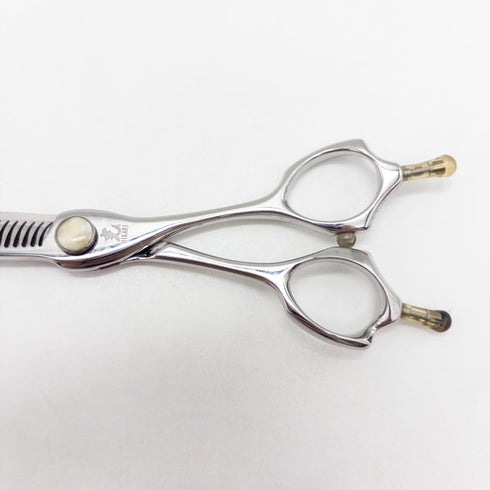 【ヒカリシザーズHIKARI光シザーHIKARI SCISSORS】c-evo 761 メガネ シザー セニング 美容ハサミ すきばさみ 美容師 理容師 約20~30% 右利き 6インチ 中古 sc2937