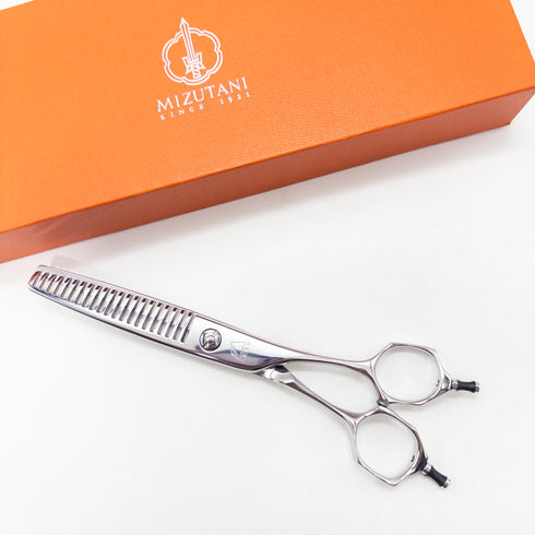 【ミズタニシザーズ ミズタニシザーMIZUTANI SCISSORS】YURAGI ZEROユラギ ゼロ メガネ シザー セニング 美容ハサミ すきばさみ 美容師 理容師 約10% 右利き 6インチ 中古 sc2953