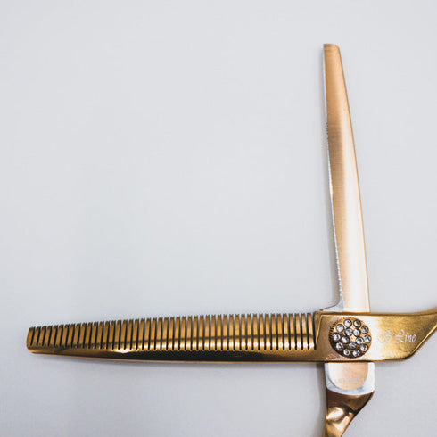 【シルバーラインSilverLine】ERAD6548消しゴム スキバサミ トリミングシザー メガネ 右利き トリマー ペット 6.5インチ 中古 sc299