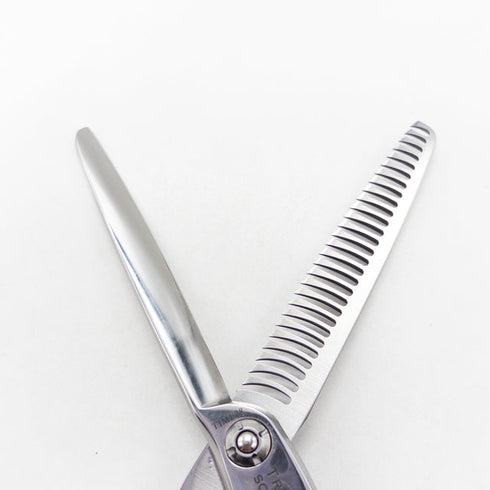 【トラックスシザーズ トラックスシザーTRACKS SCISSORS】TIME28 メガネ シザー セニング 美容ハサミ すきばさみ 美容師 理容師 約20~25% 右利き 6インチ 中古 sc2991