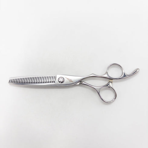 【MERITメリット山神剣】AQUA N-CJN オフセット シザー セニング 美容ハサミ すきばさみ 美容師 理容師 約20% 右利き 6インチ 中古 sc3009