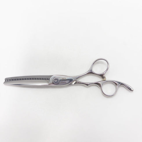 【MERITメリット山神剣】AQUA N-CJN オフセット シザー セニング 美容ハサミ すきばさみ 美容師 理容師 約20% 右利き 6インチ 中古 sc3009