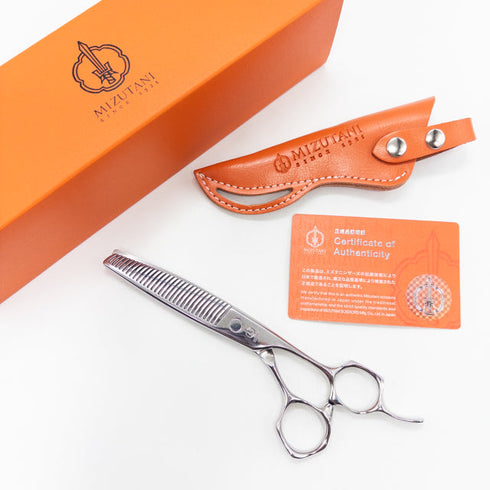 新品同様【ミズタニシザーズ ミズタニシザーMIZUTANI SCISSORS】Acroleaf WIDE K-35 オフセット シザー セニング 美容ハサミ すきばさみ 美容師 理容師 約30~35% 右利き 5.8インチ 中古 sc3022